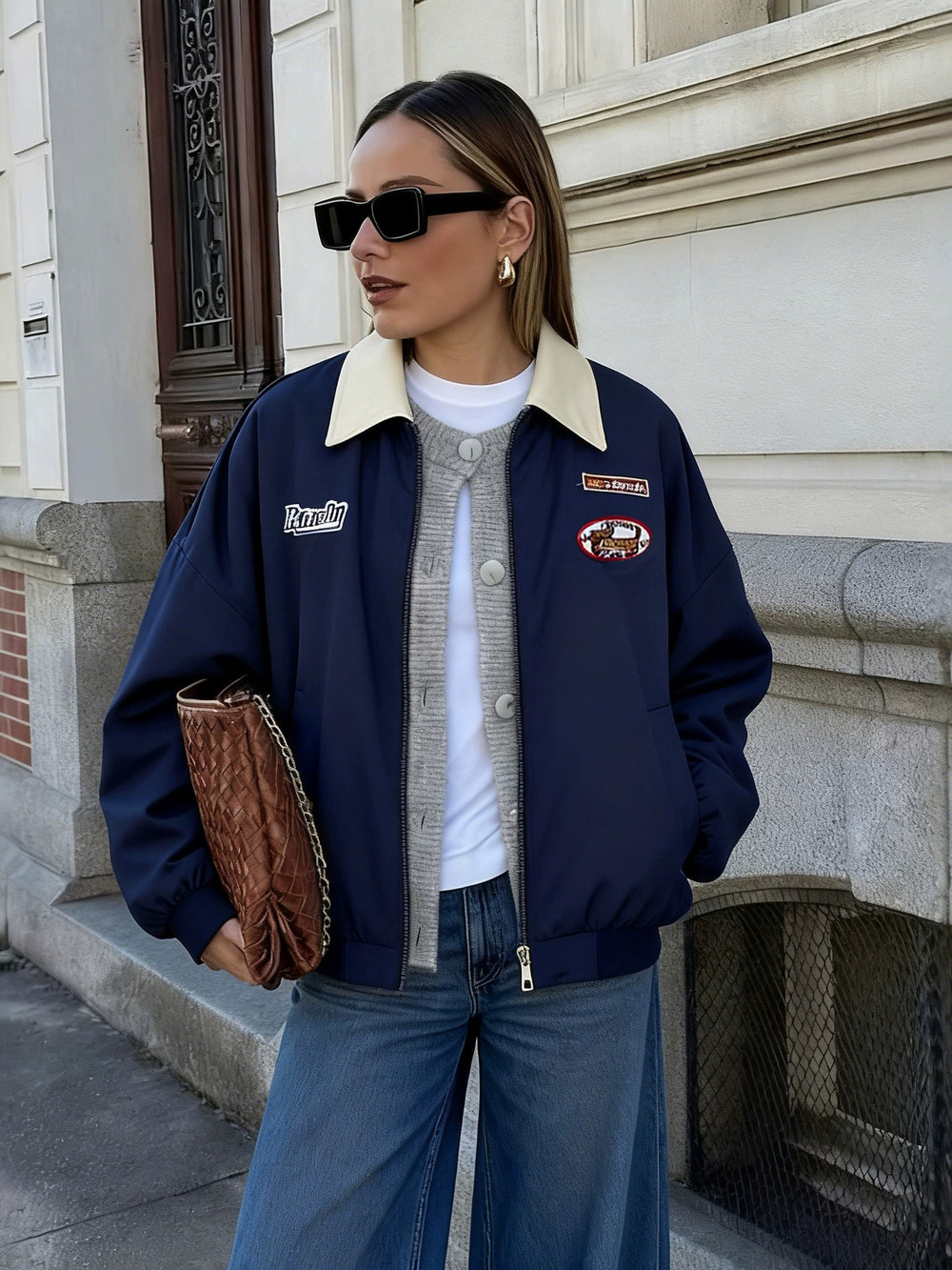 Zara Early Spring Embroidered Baseball Bomber Jacket